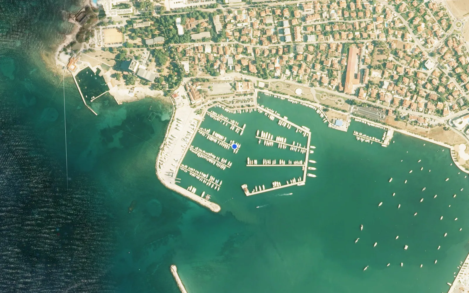Satellite and nautical chart view of ACI Marina Umag