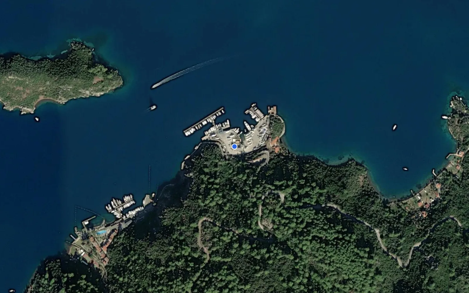 Satellite and nautical chart view of Adakoy Marina