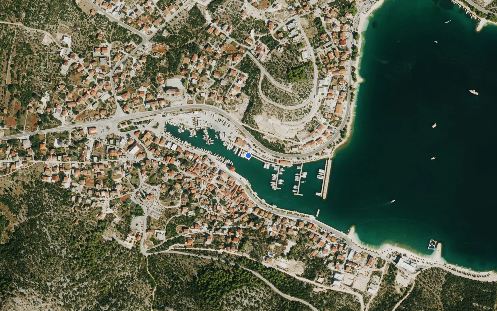 Satellite and nautical chart view of Agana