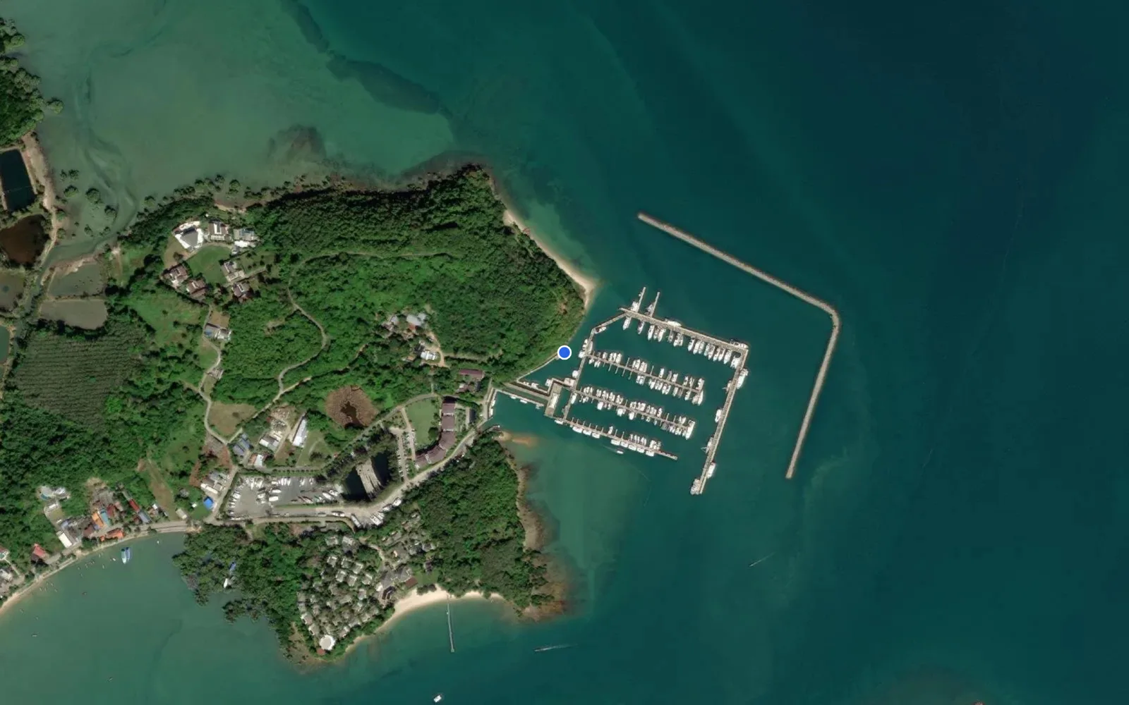 Satellite and nautical chart view of Ao Po Grand Marina