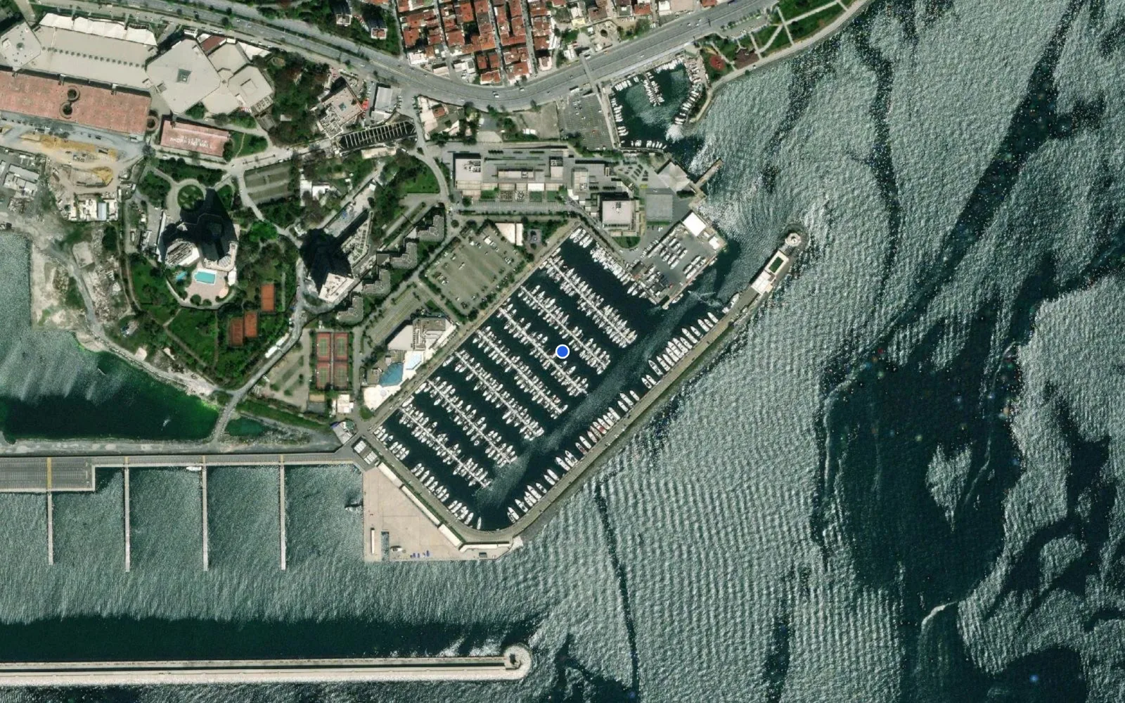 Satellite and nautical chart view of Atakoy Marina