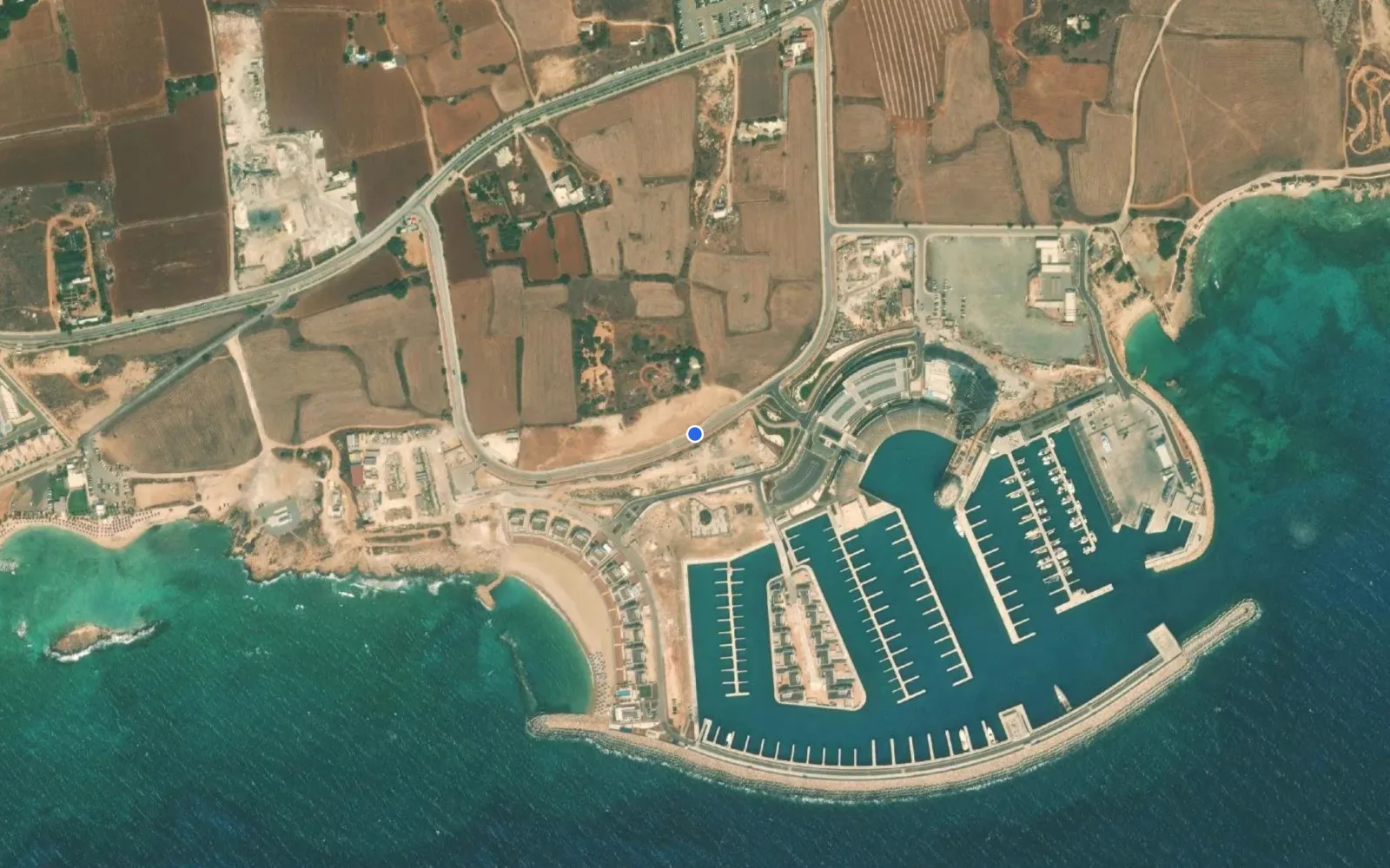 Satellite and nautical chart view of Ayia Napa Marina