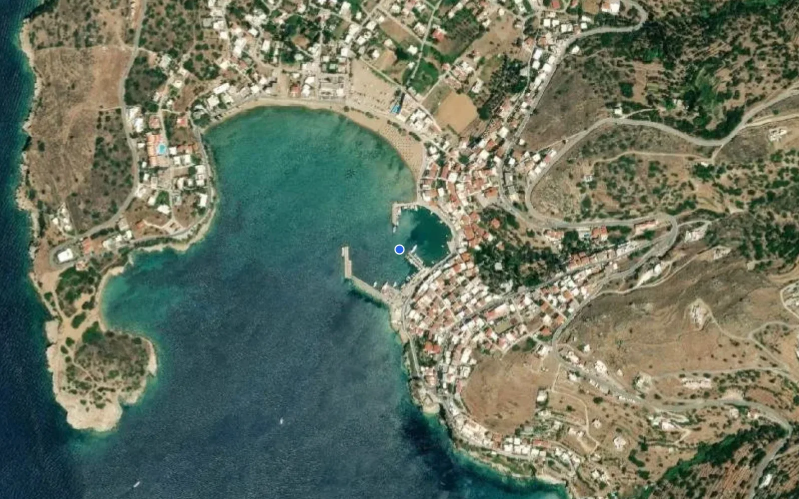 Satellite and nautical chart view of Batsi
