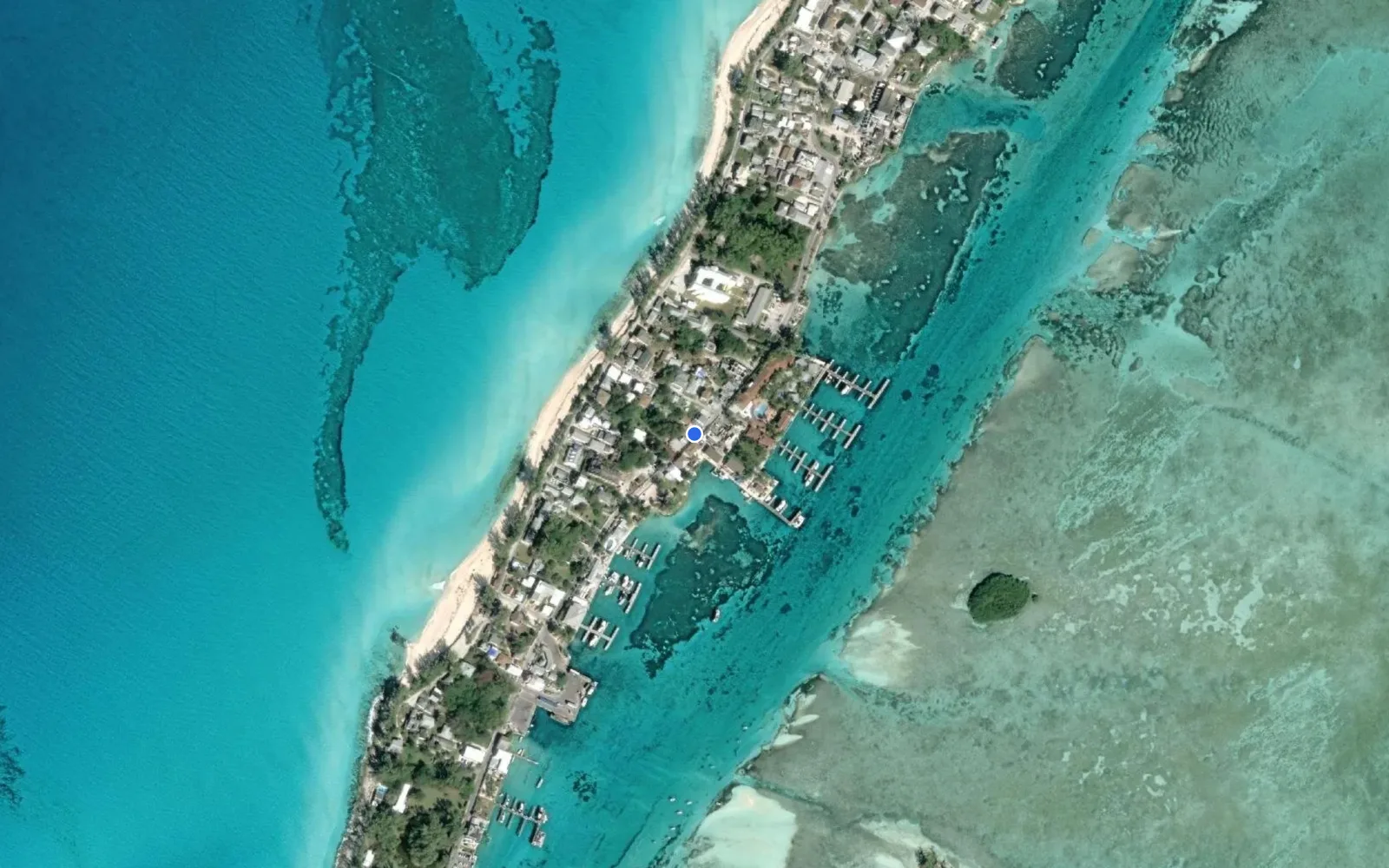 Satellite and nautical chart view of Bimini Big Game Club Resort & Marina