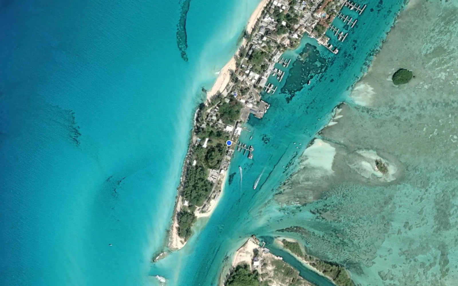 Satellite and nautical chart view of Browns Marina