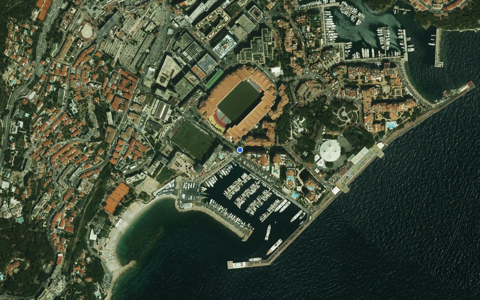 Satellite and nautical chart view of Cap d'Ail Marina