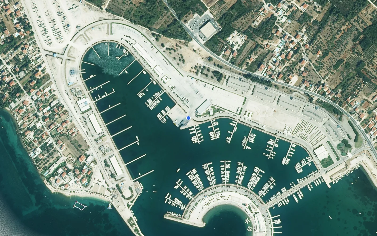 Satellite and nautical chart view of D-Marin Dalmacija