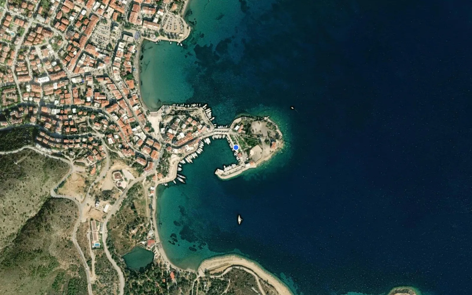 Satellite and nautical chart view of Datca Limanı