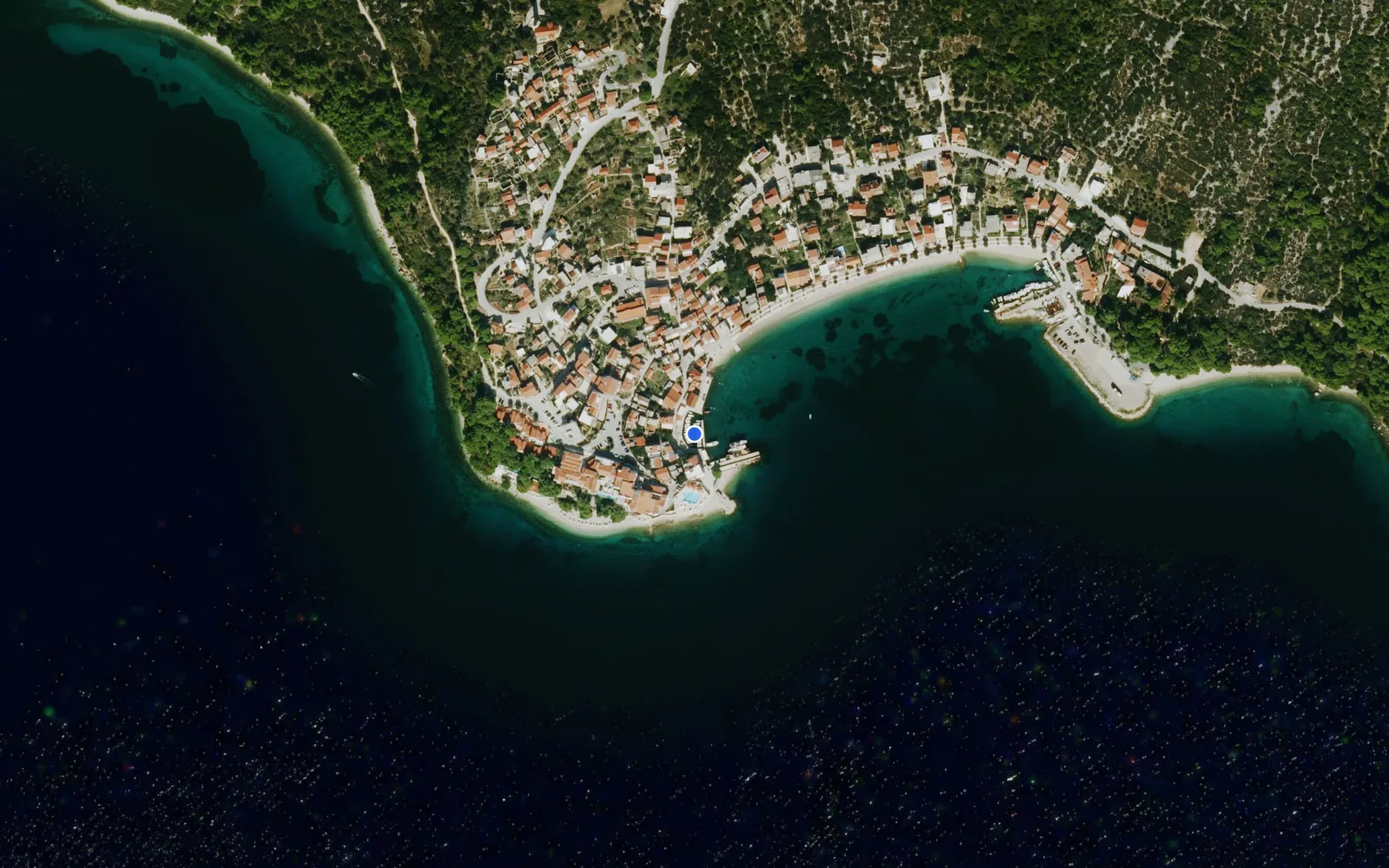Satellite and nautical chart view of Igrane