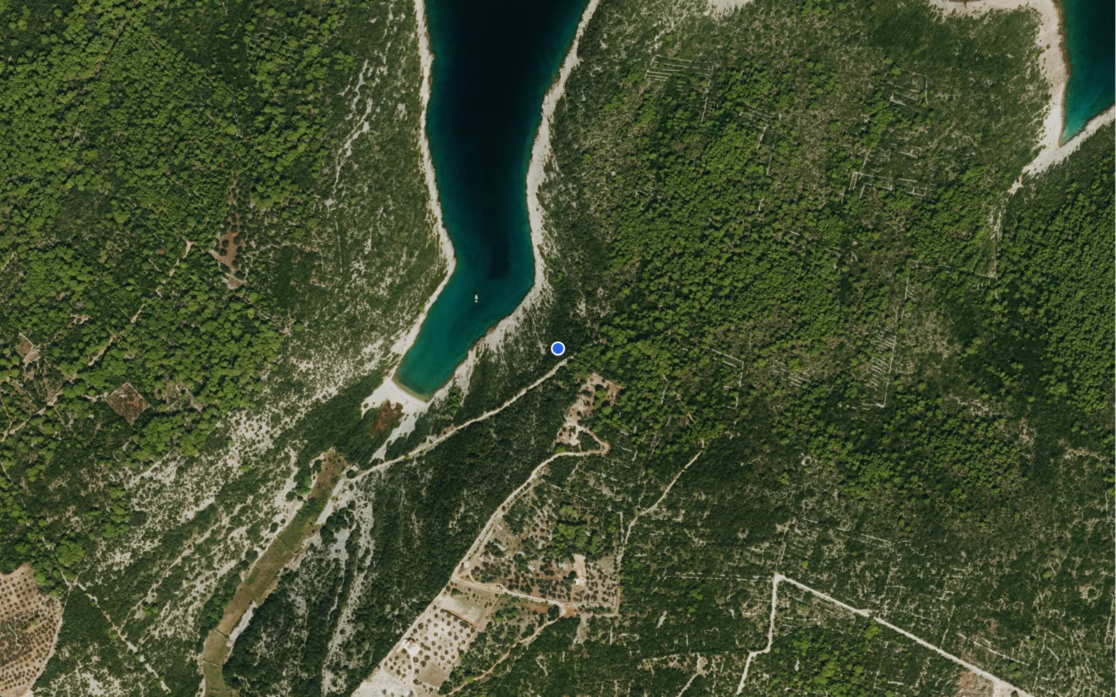 Satellite and nautical chart view of Konopjikova Harbour