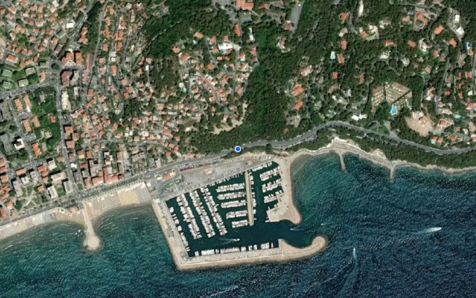 Satellite and nautical chart view of Marina di Andora