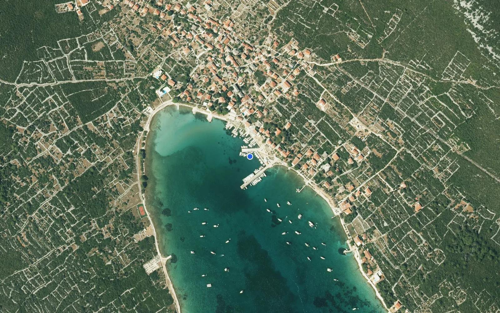 Satellite and nautical chart view of Marina Ist