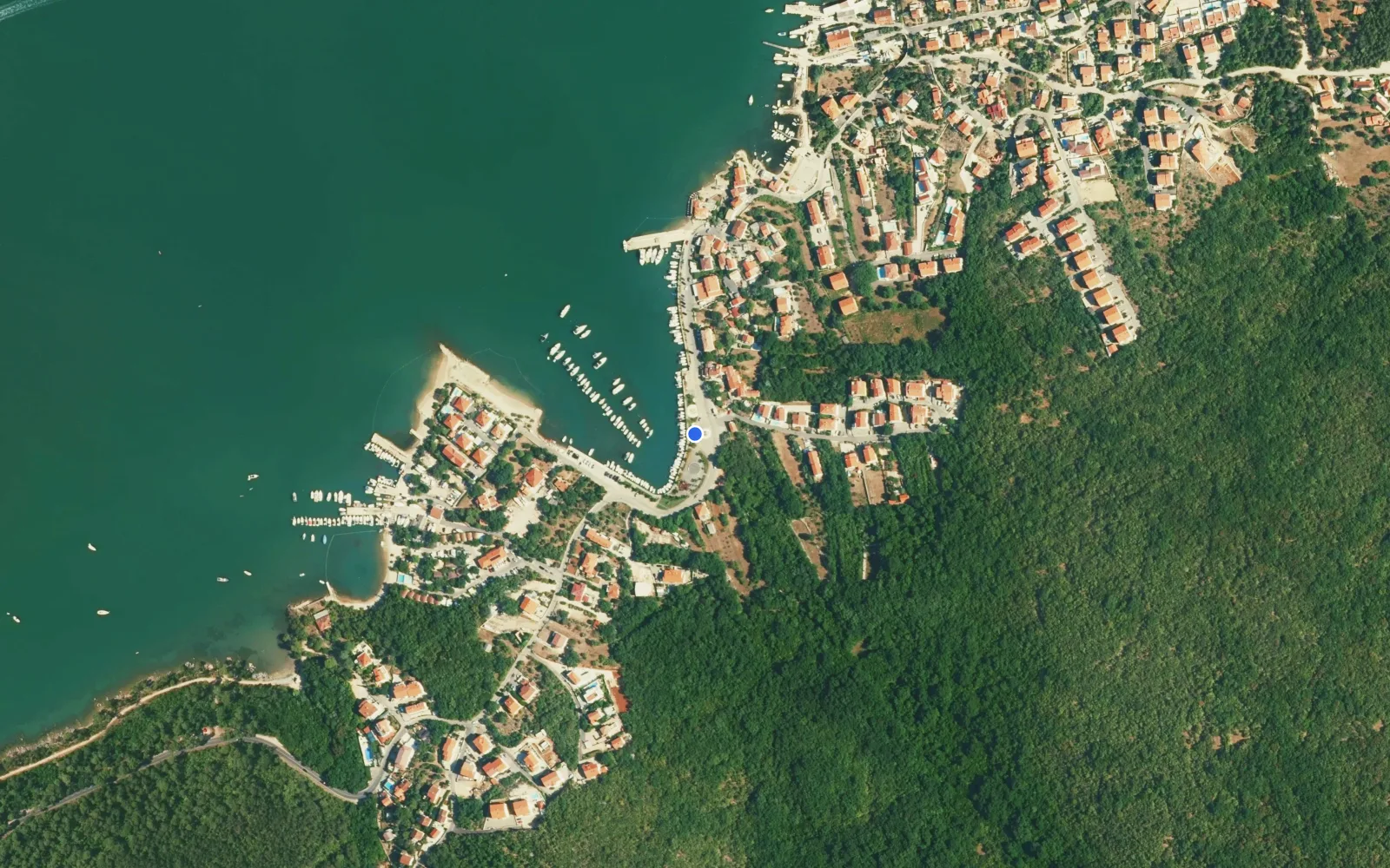 Satellite and nautical chart view of Marina Klimno Zaton Soline