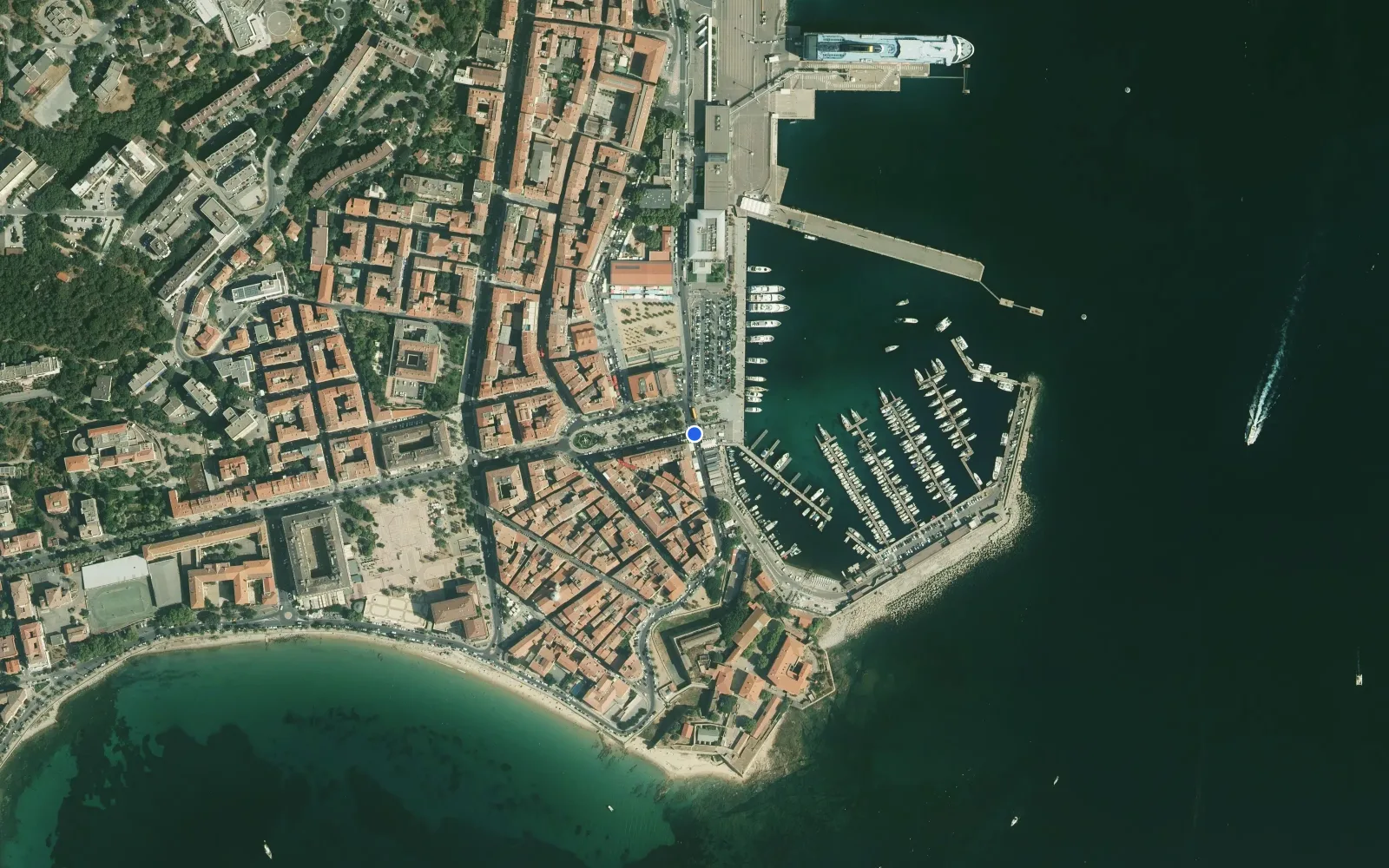Satellite and nautical chart view of Marina Port Tino Rossi