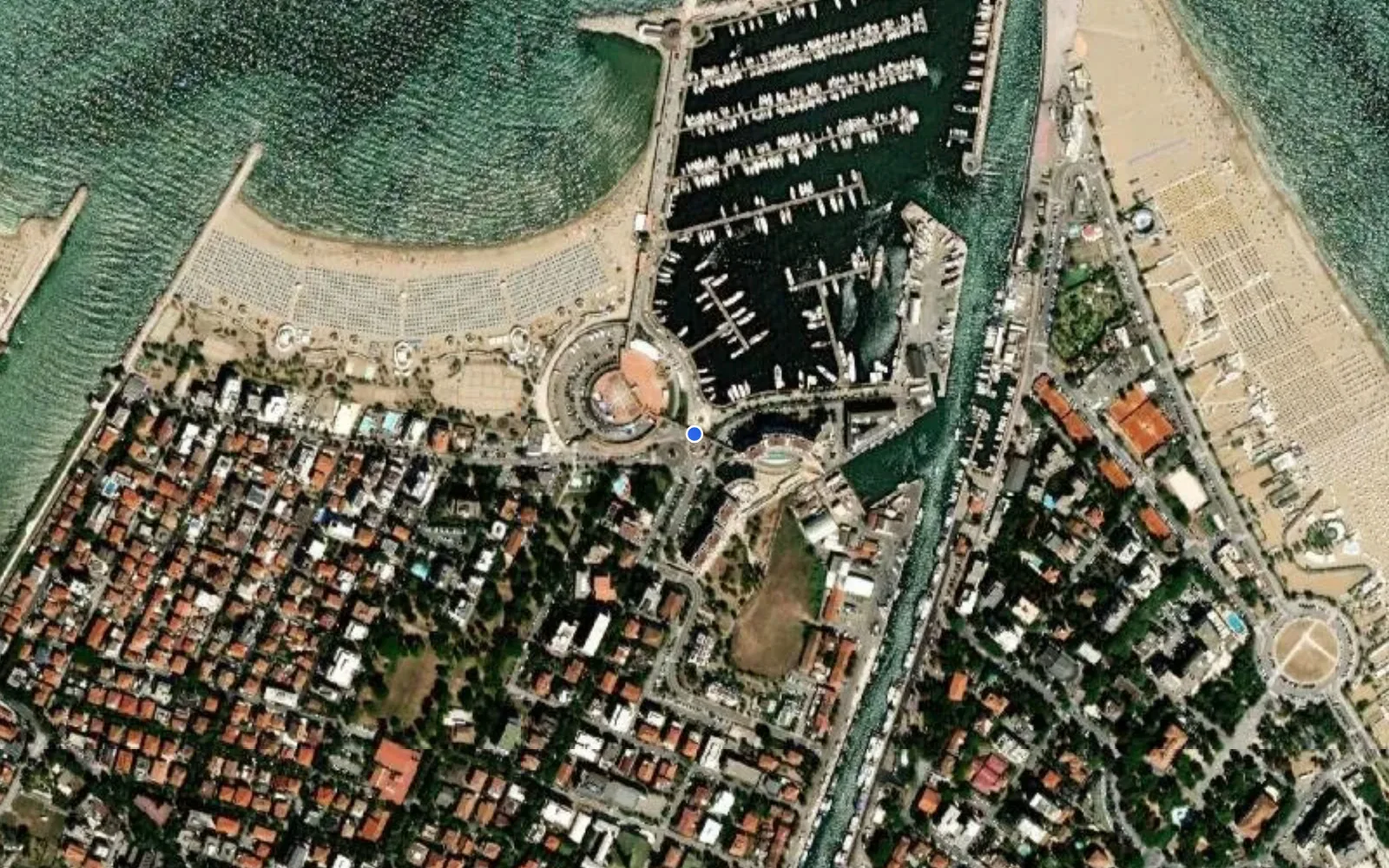 Satellite and nautical chart view of Marina Rimini