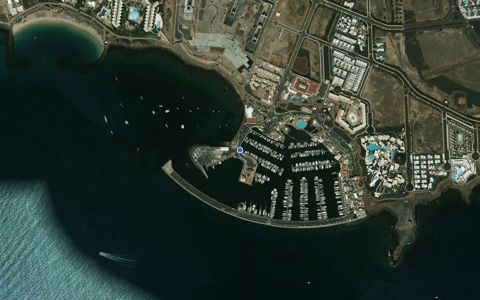 Satellite and nautical chart view of Marina Rubicon