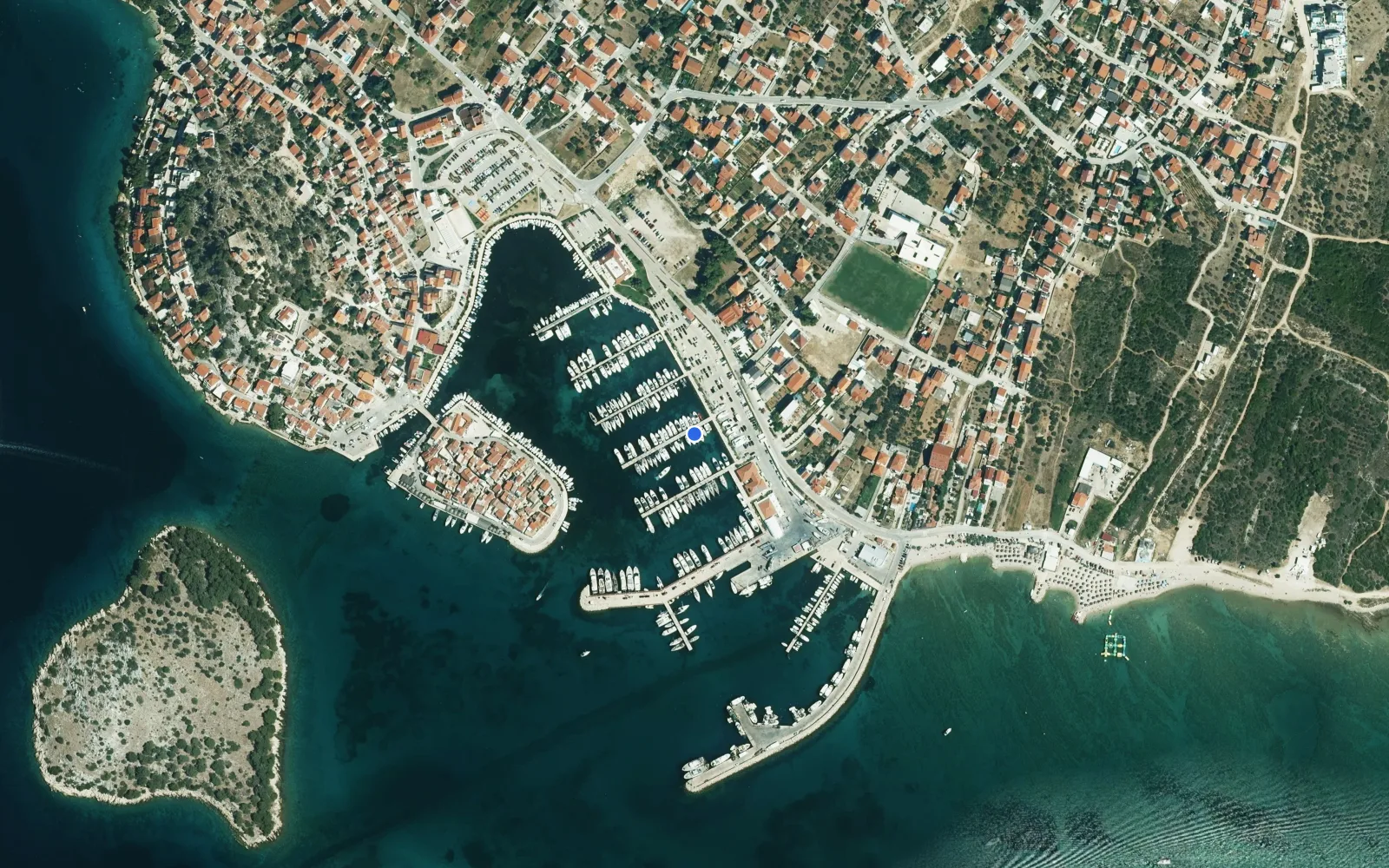 Satellite and nautical chart view of D-Marin Tribunj