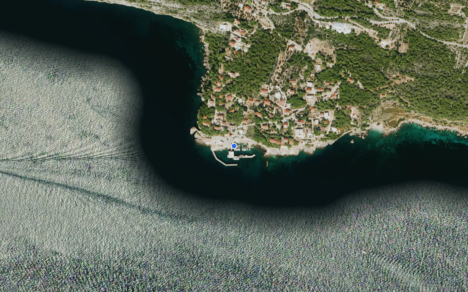 Satellite and nautical chart view of Marina Zlatan Otok Hvar