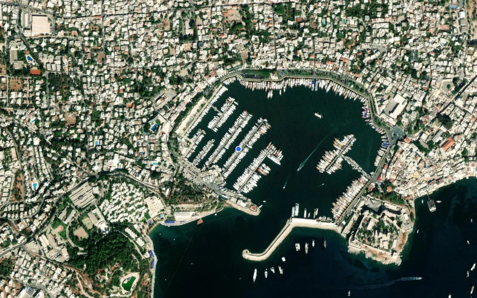 Satellite and nautical chart view of Milta Bodrum Marina