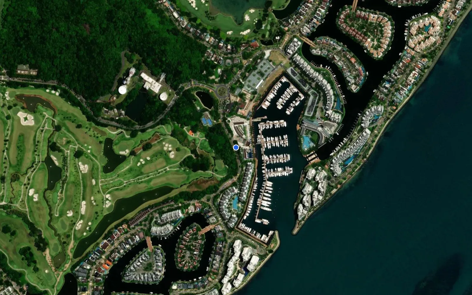 Satellite and nautical chart view of ONE°15 Marina Sentosa Cove