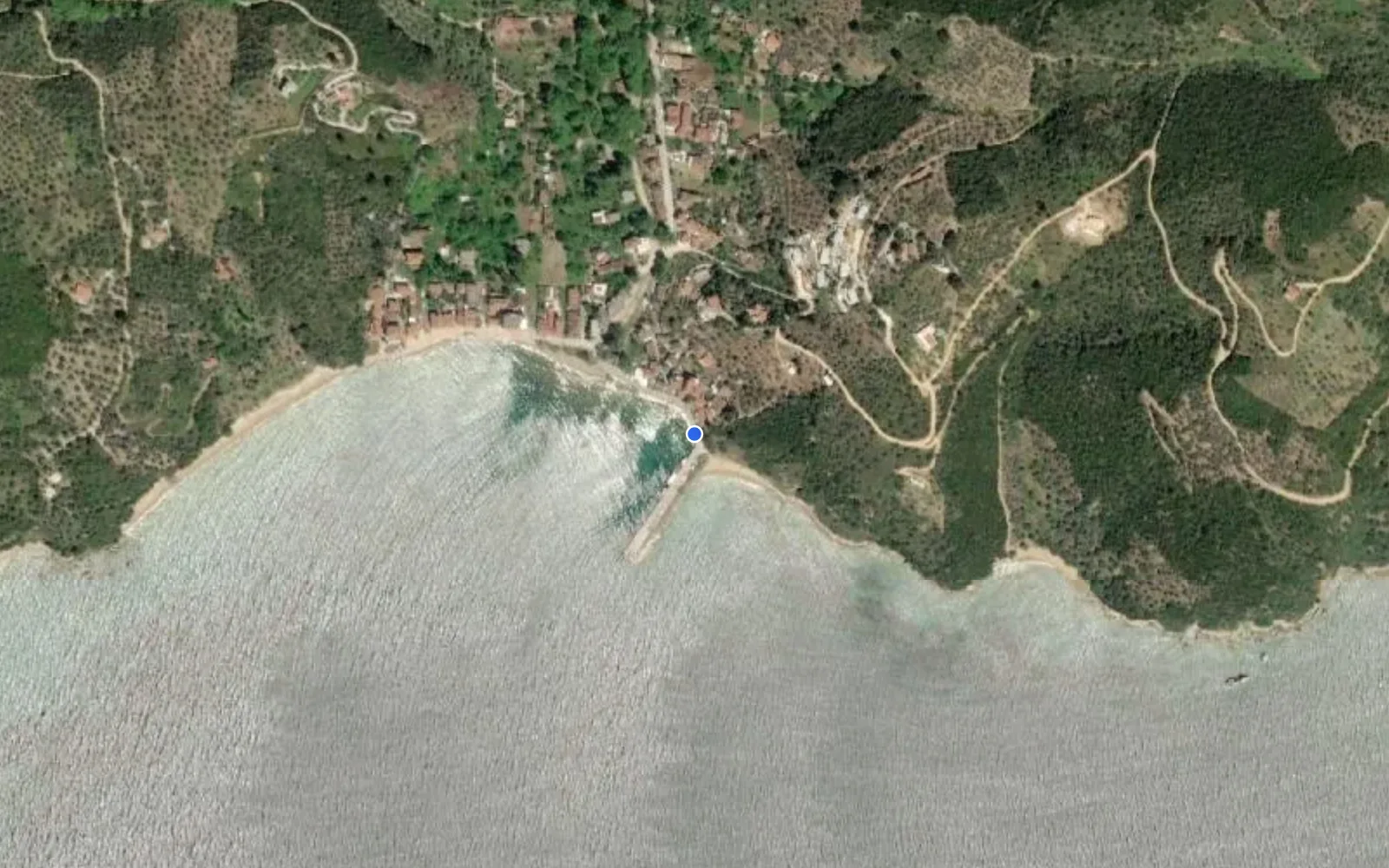 Satellite and nautical chart view of Platania Marina