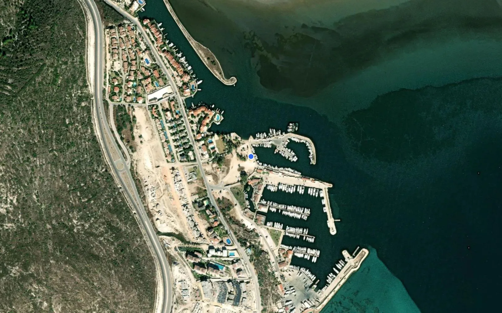 Satellite and nautical chart view of Port Alacati Marina