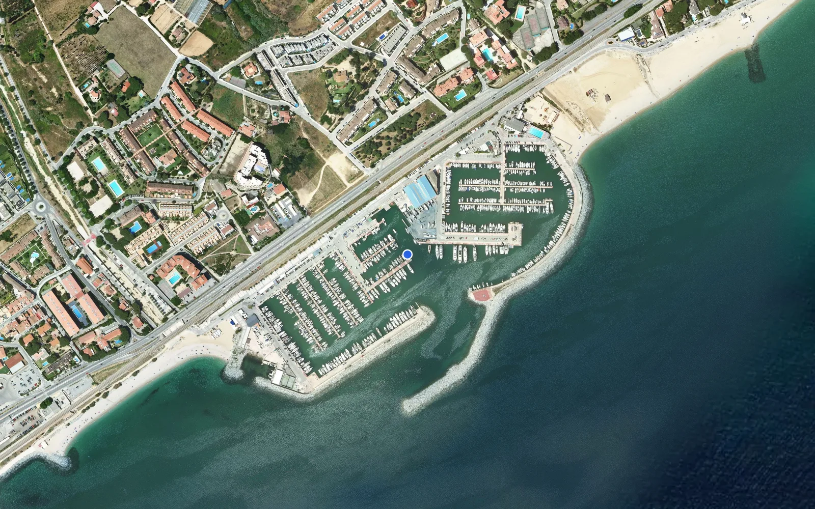 Satellite and nautical chart view of Port Balis
