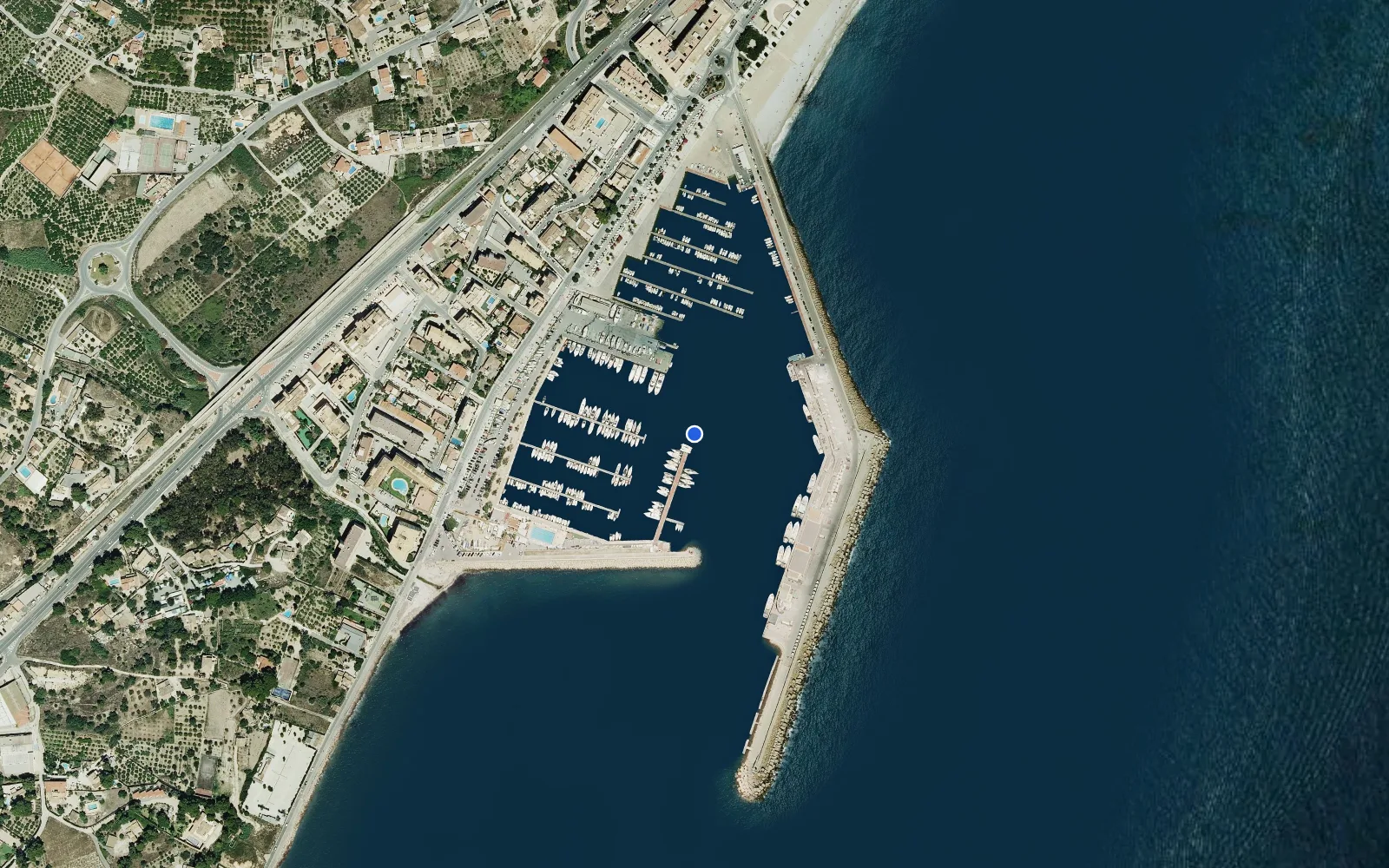 Satellite and nautical chart view of Port d'Altea