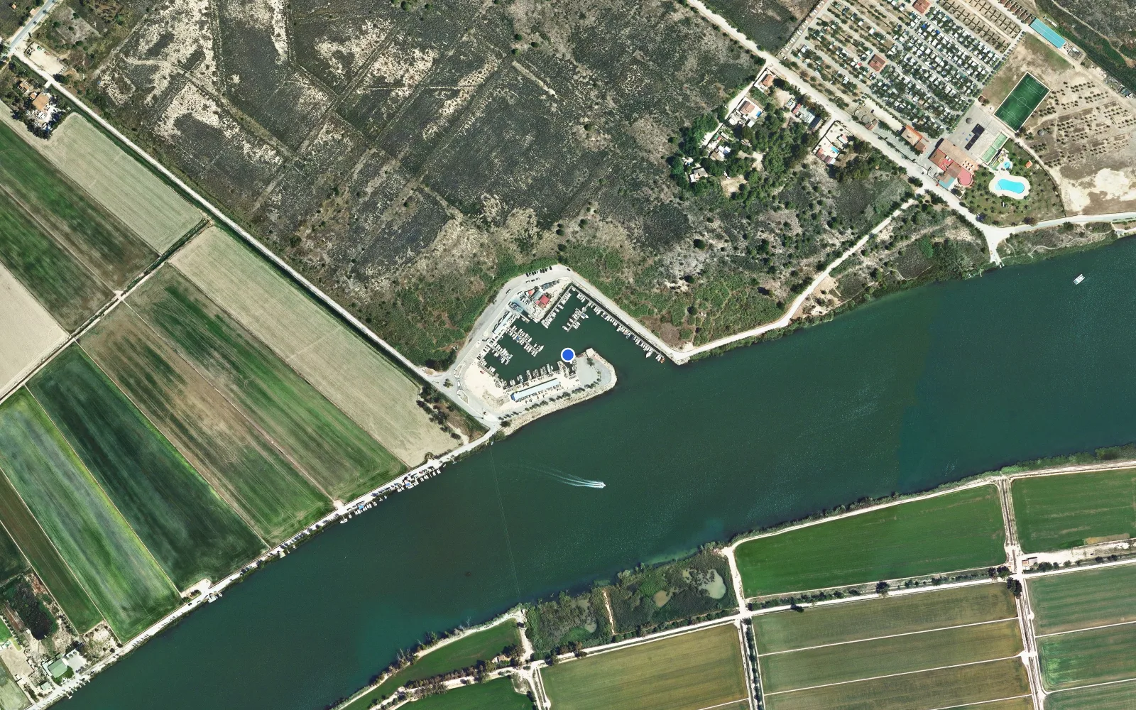 Satellite and nautical chart view of Port de Deltebre