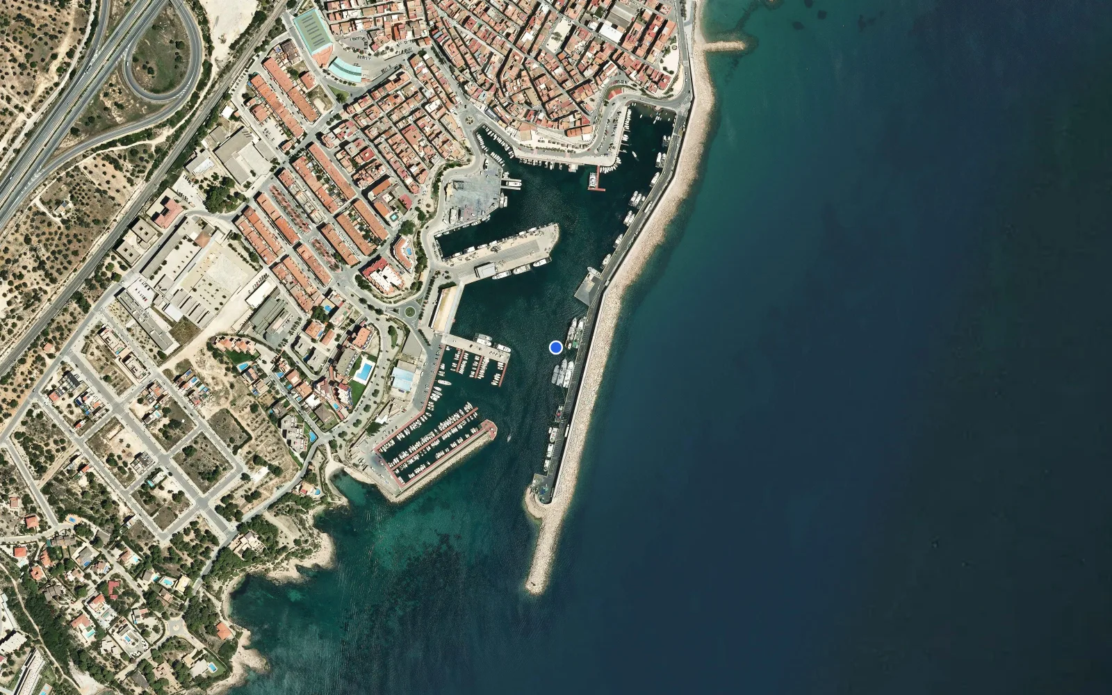 Satellite and nautical chart view of Port de l'Ametlla de Mar