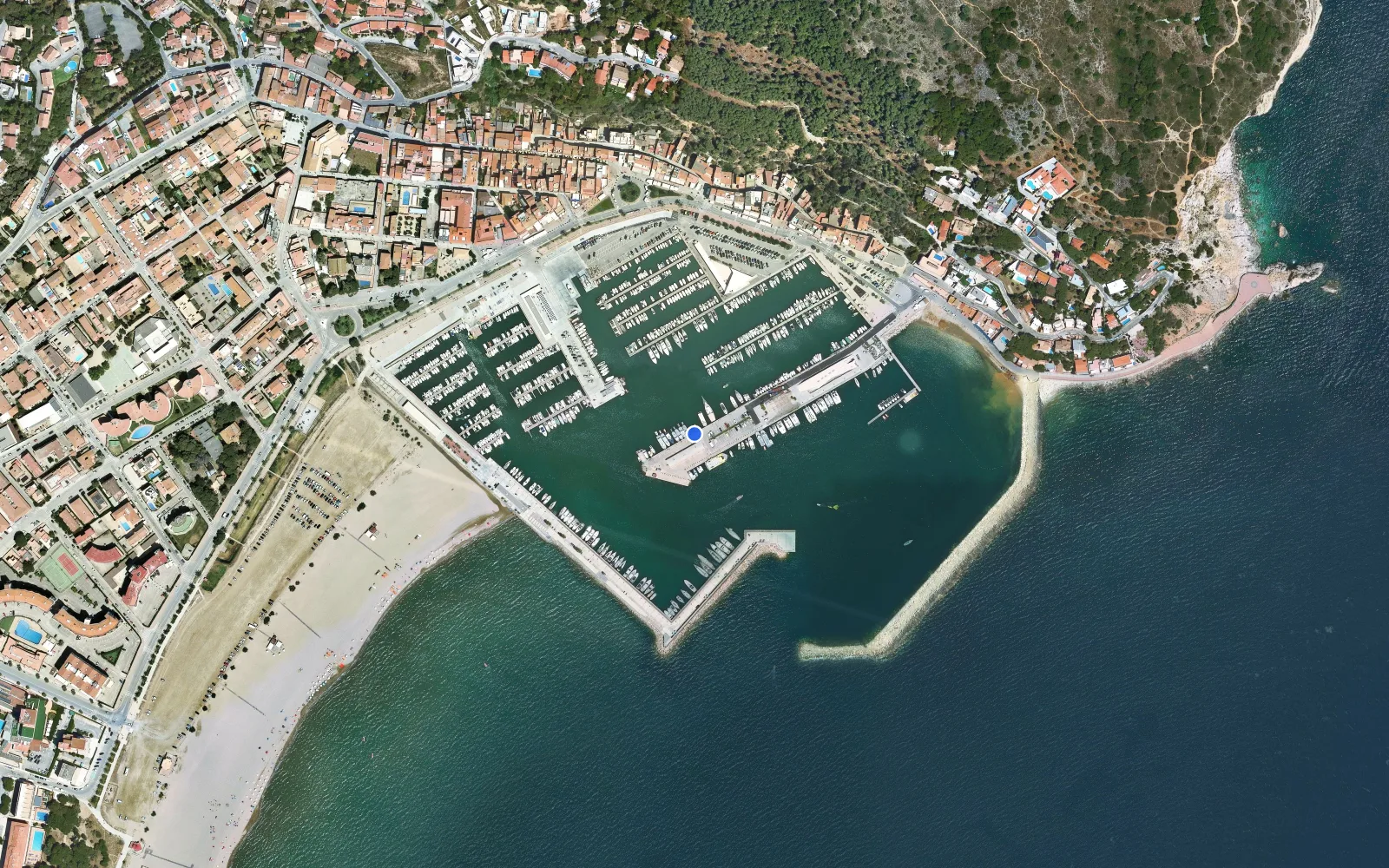 Satellite and nautical chart view of Port de l'Estartit