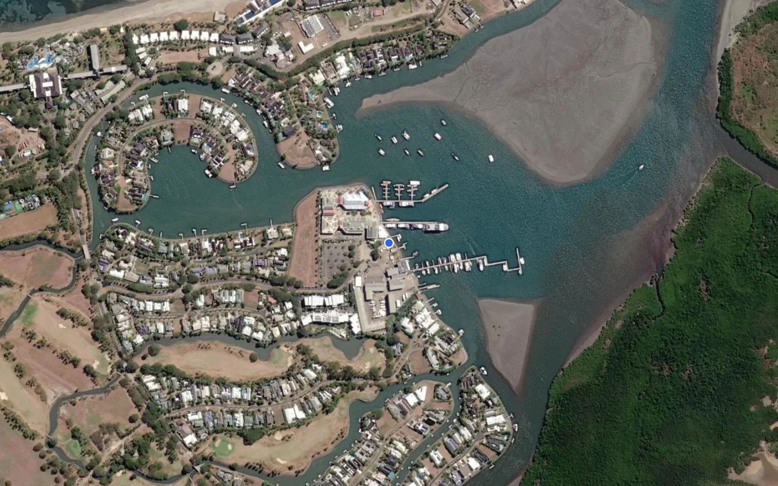 Satellite and nautical chart view of Port Denarau Marina
