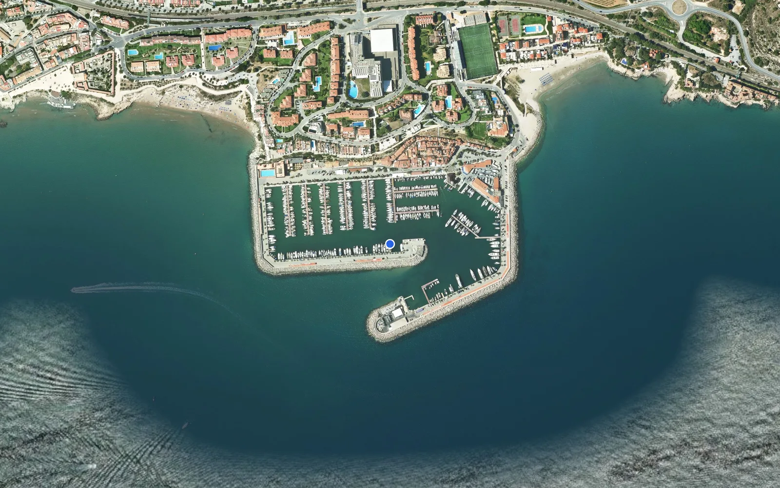 Satellite and nautical chart view of Port esportiu d'Aiguadolc
