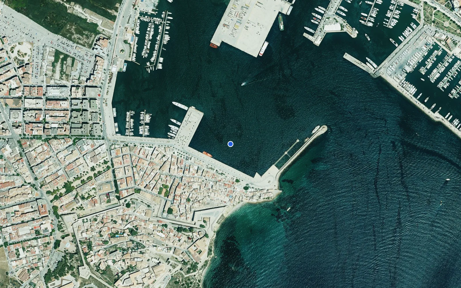 Satellite and nautical chart view of PortIbizaTown