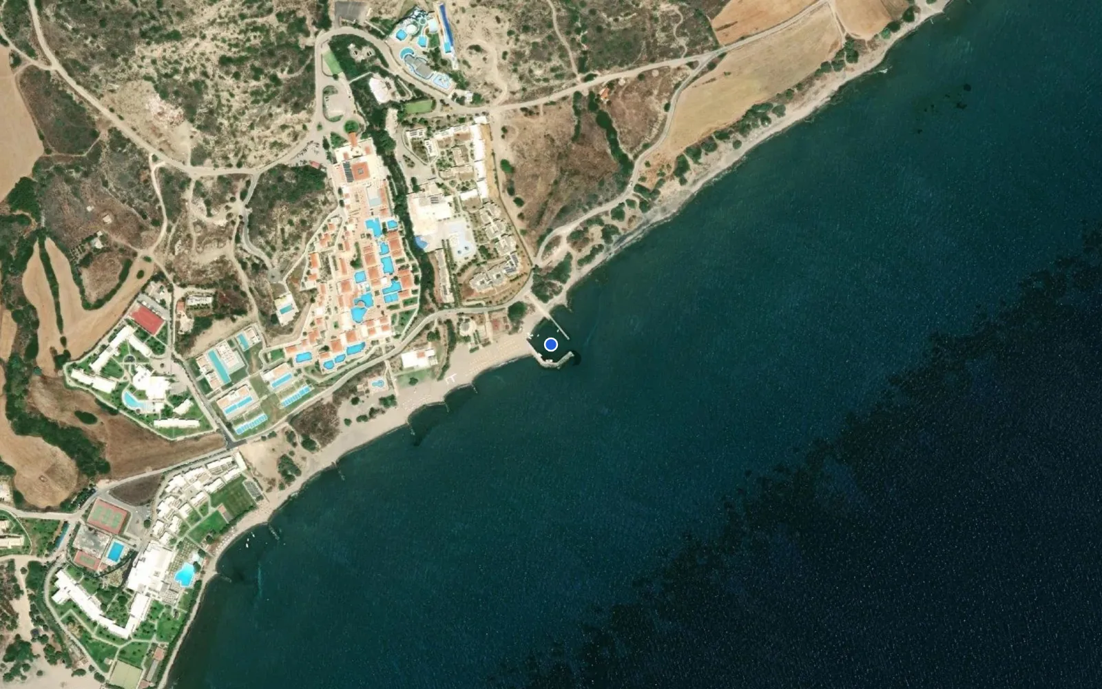 Satellite and nautical chart view of Porto Bello Marina