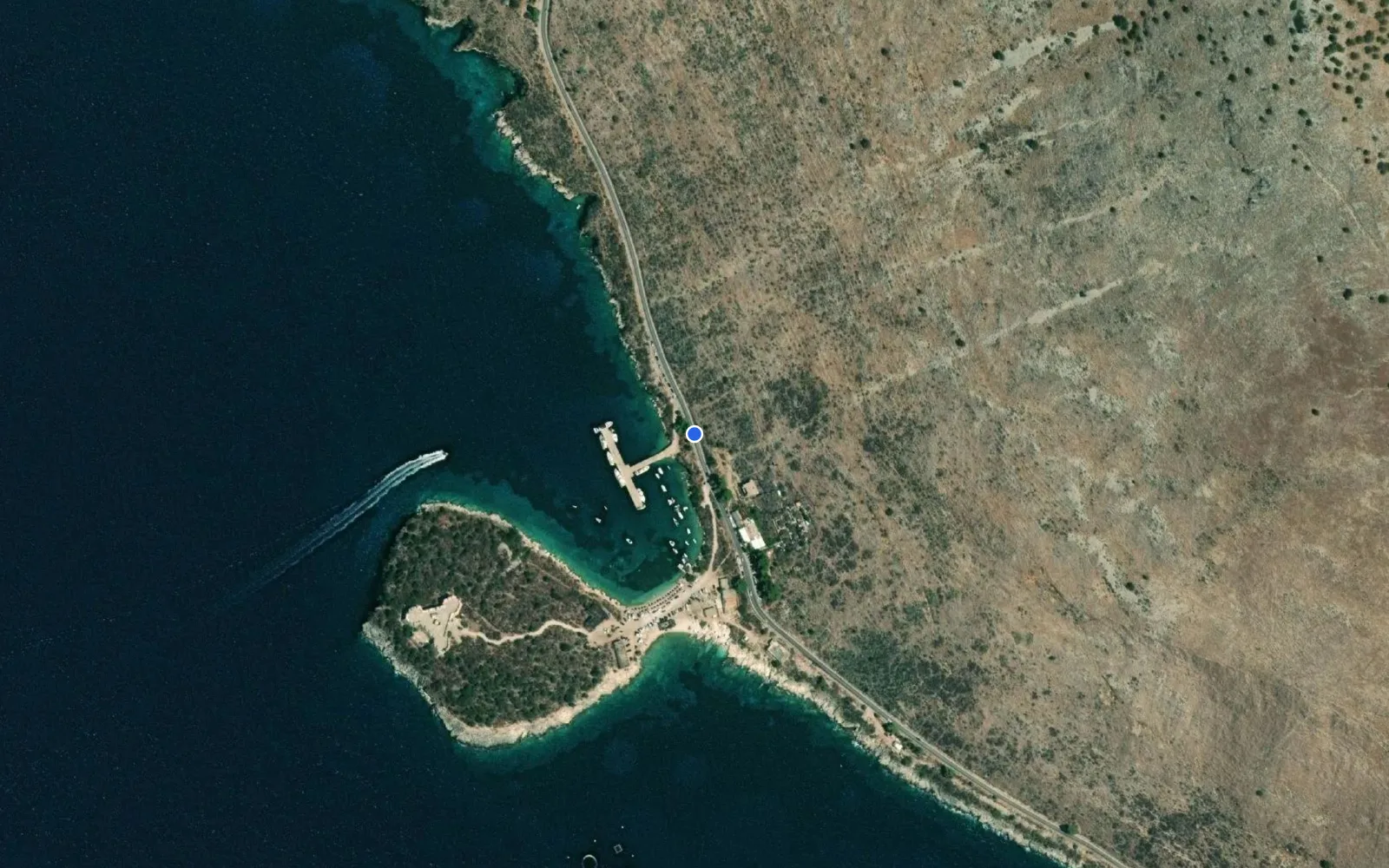 Satellite and nautical chart view of Porto Palermo Marina