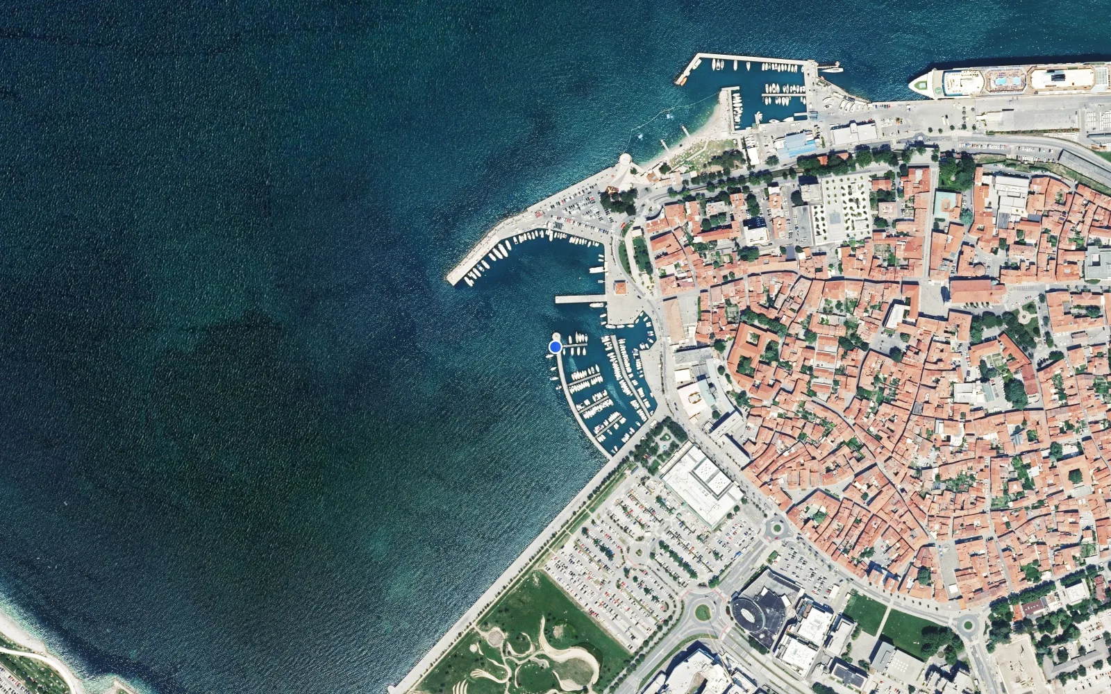 Satellite and nautical chart view of Pristanisce Koper / Porto di Capodistria