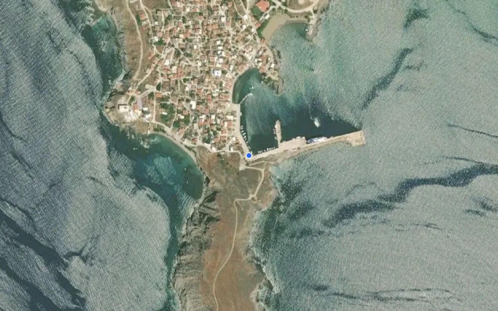 Satellite and nautical chart view of Psara Marina