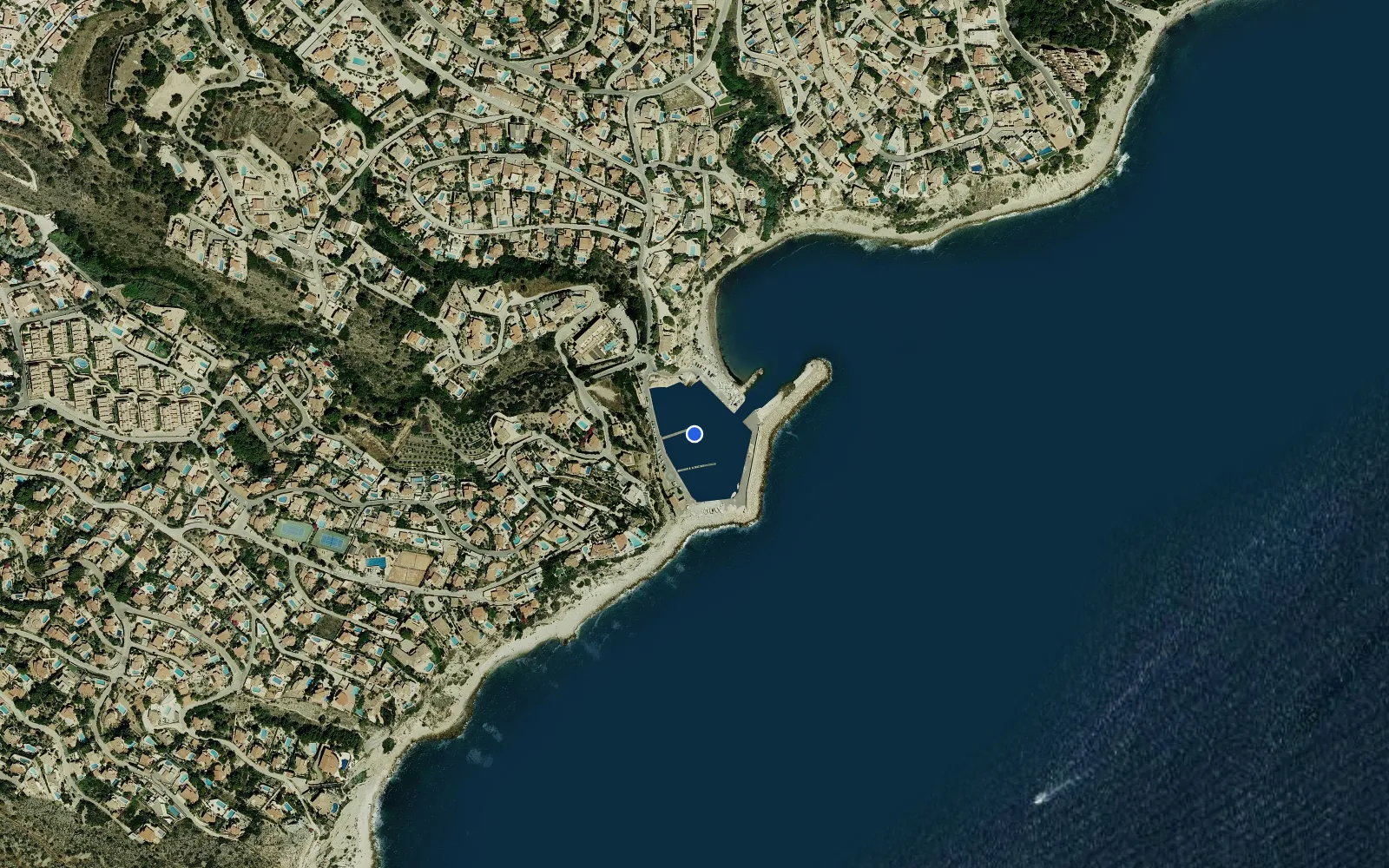 Satellite and nautical chart view of Puerto Blanco