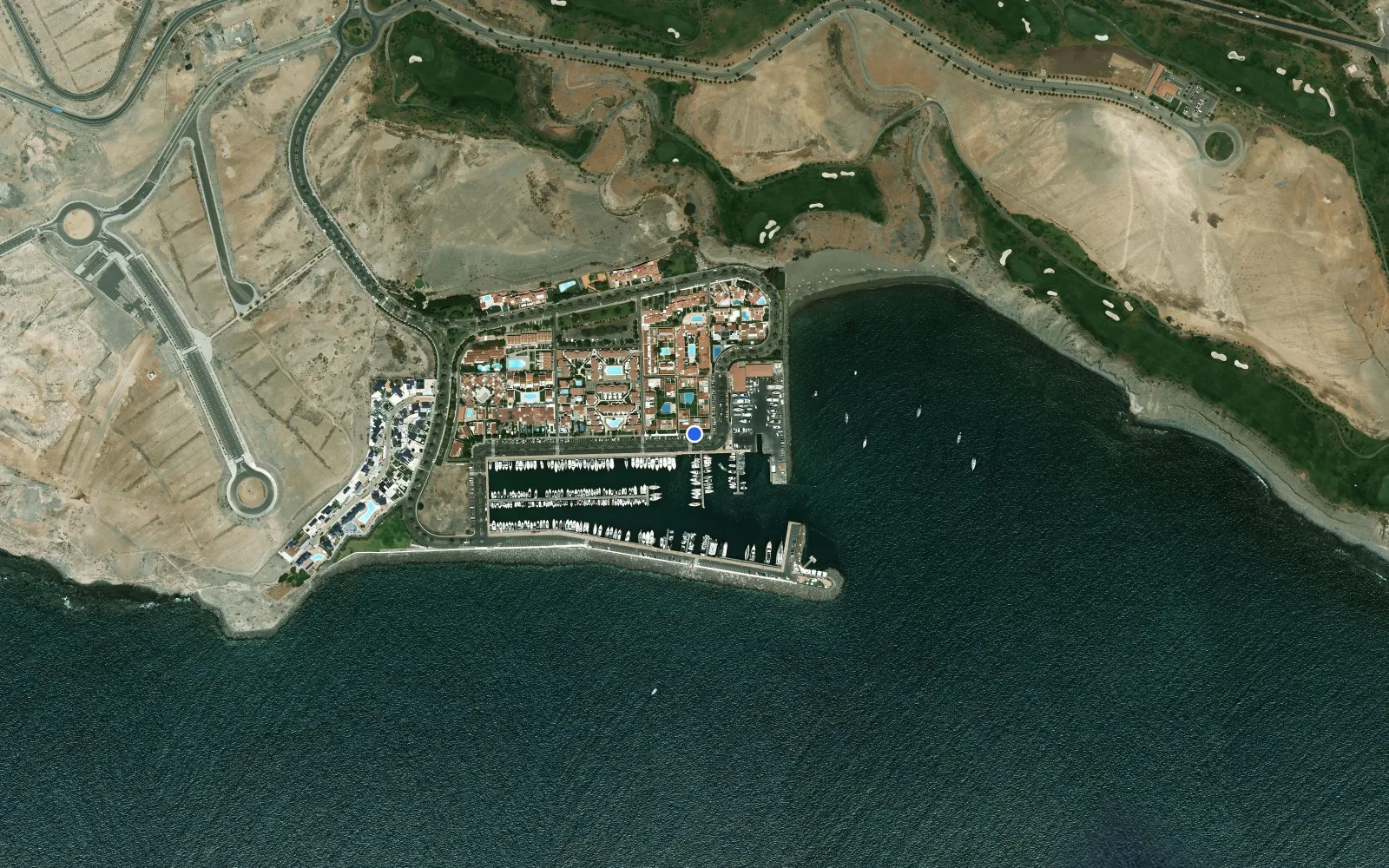 Satellite and nautical chart view of Puerto Deportivo Pasito Blanco