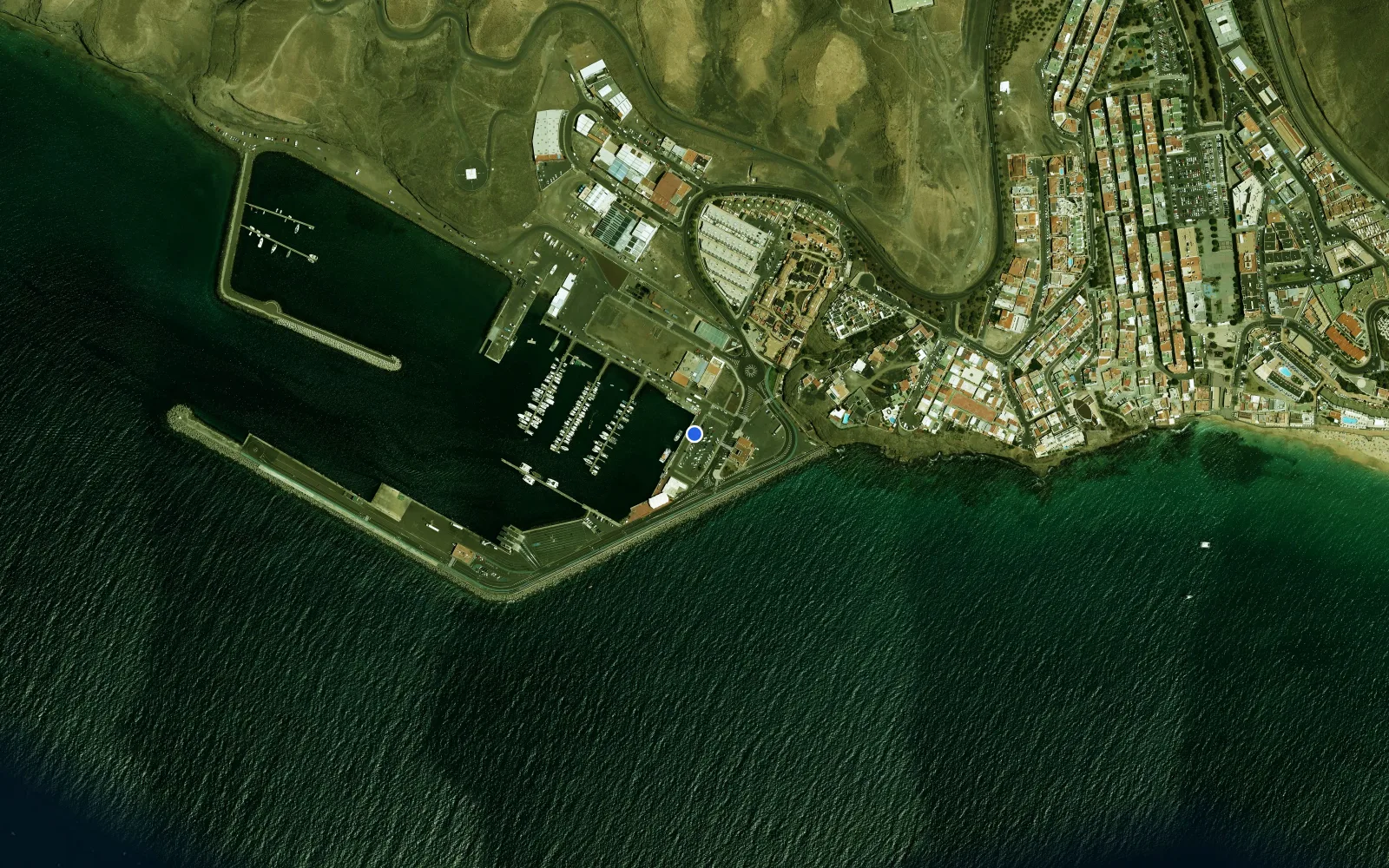 Satellite and nautical chart view of Puerto Morro Jable