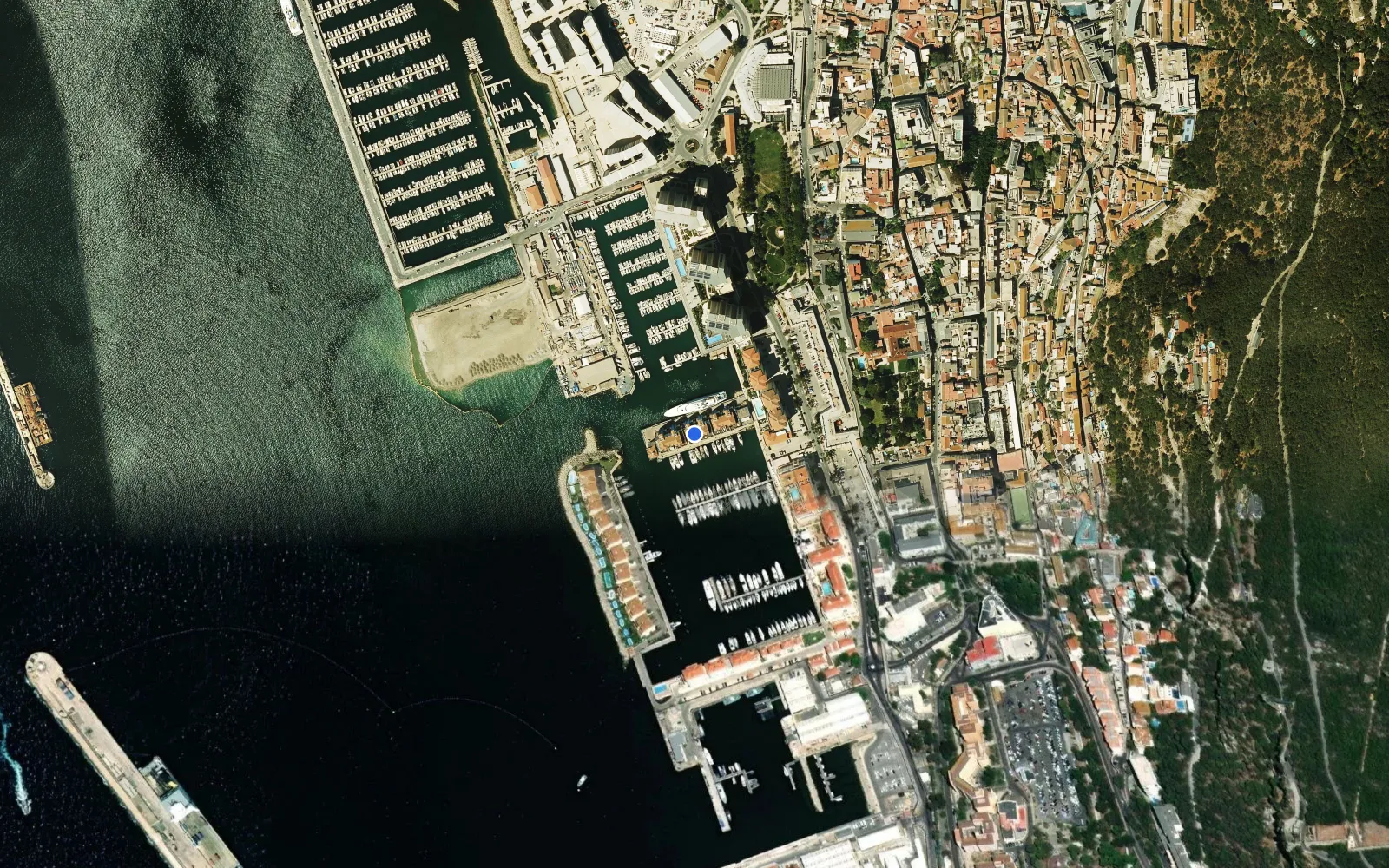 Satellite and nautical chart view of Queensway Quay Marina