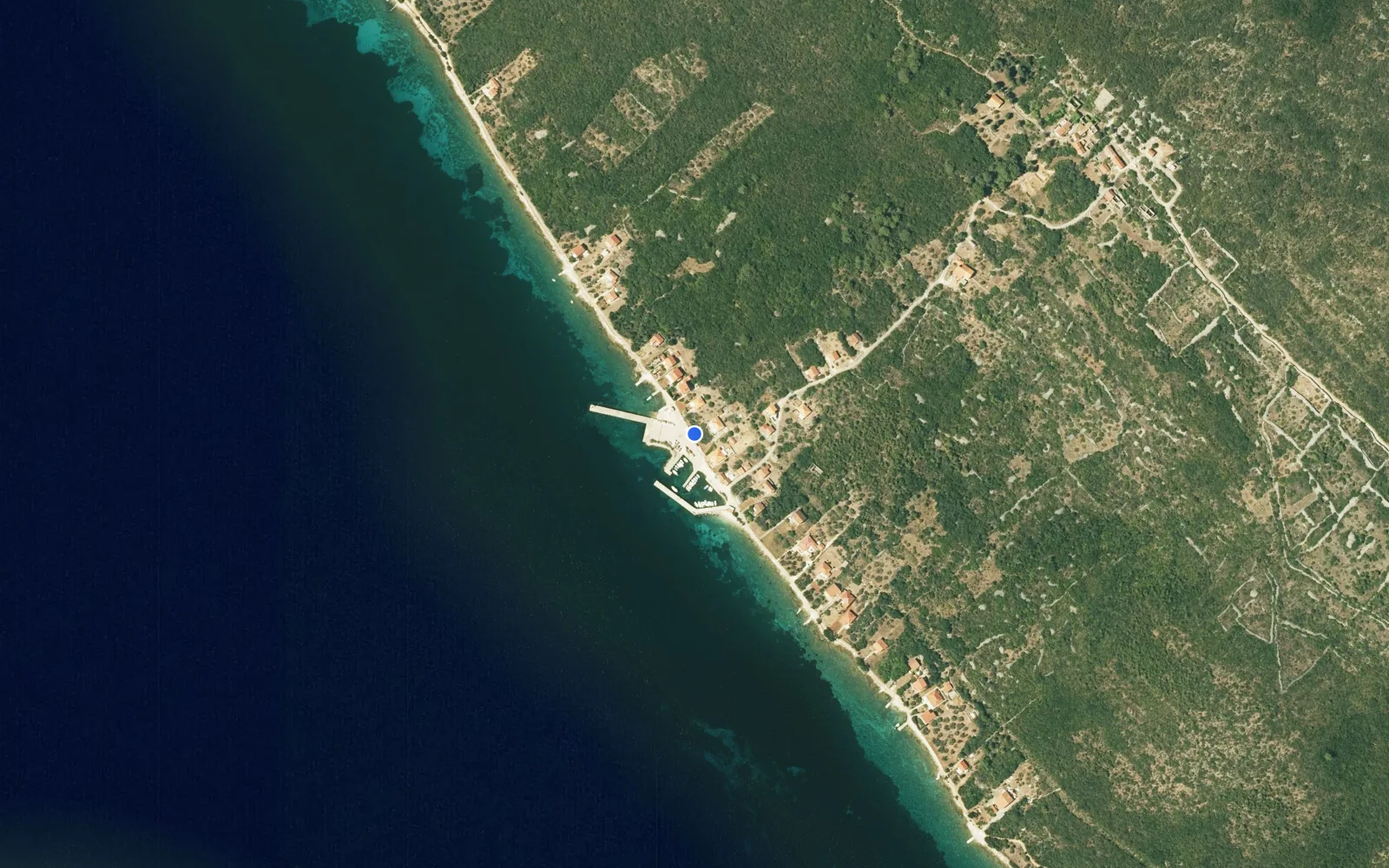 Satellite and nautical chart view of Rivanj Marina