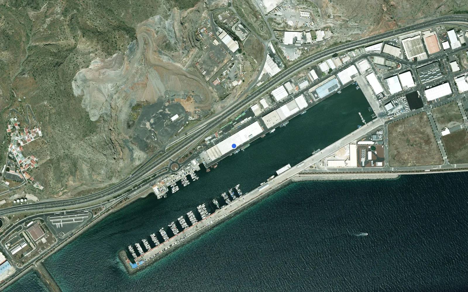 Satellite and nautical chart view of Tenerife Marina