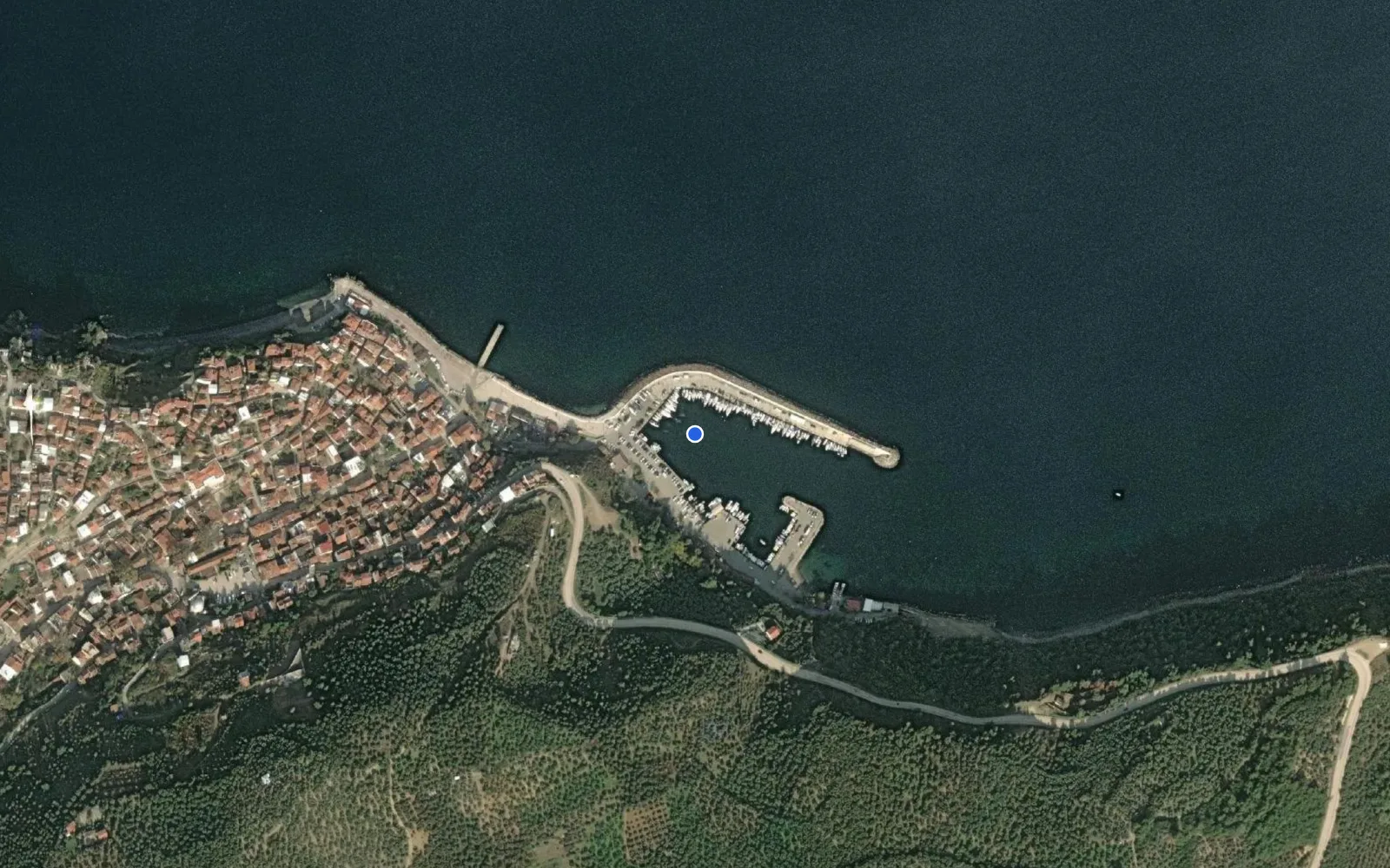 Satellite and nautical chart view of Tirilye Limanı