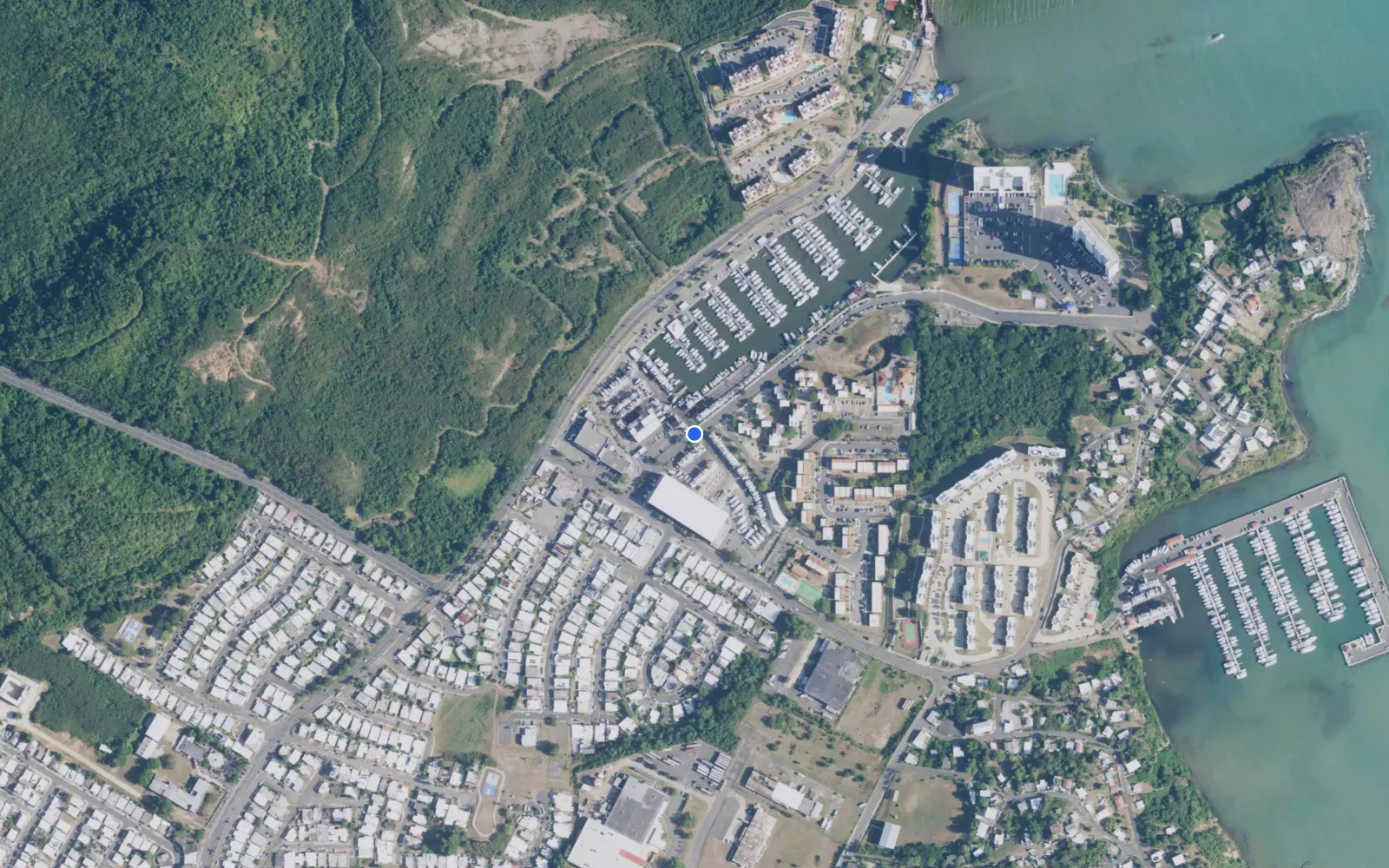 Satellite and nautical chart view of Villa Marina Yacht Harbour