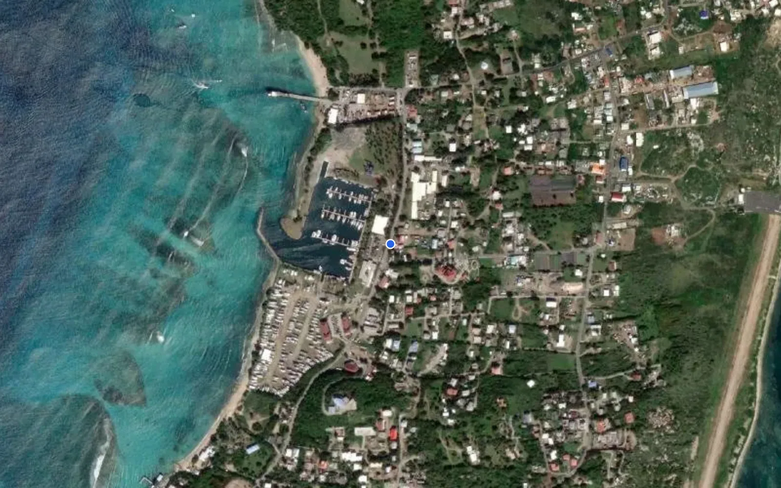 Satellite and nautical chart view of Virgin Gorda Yacht Harbor