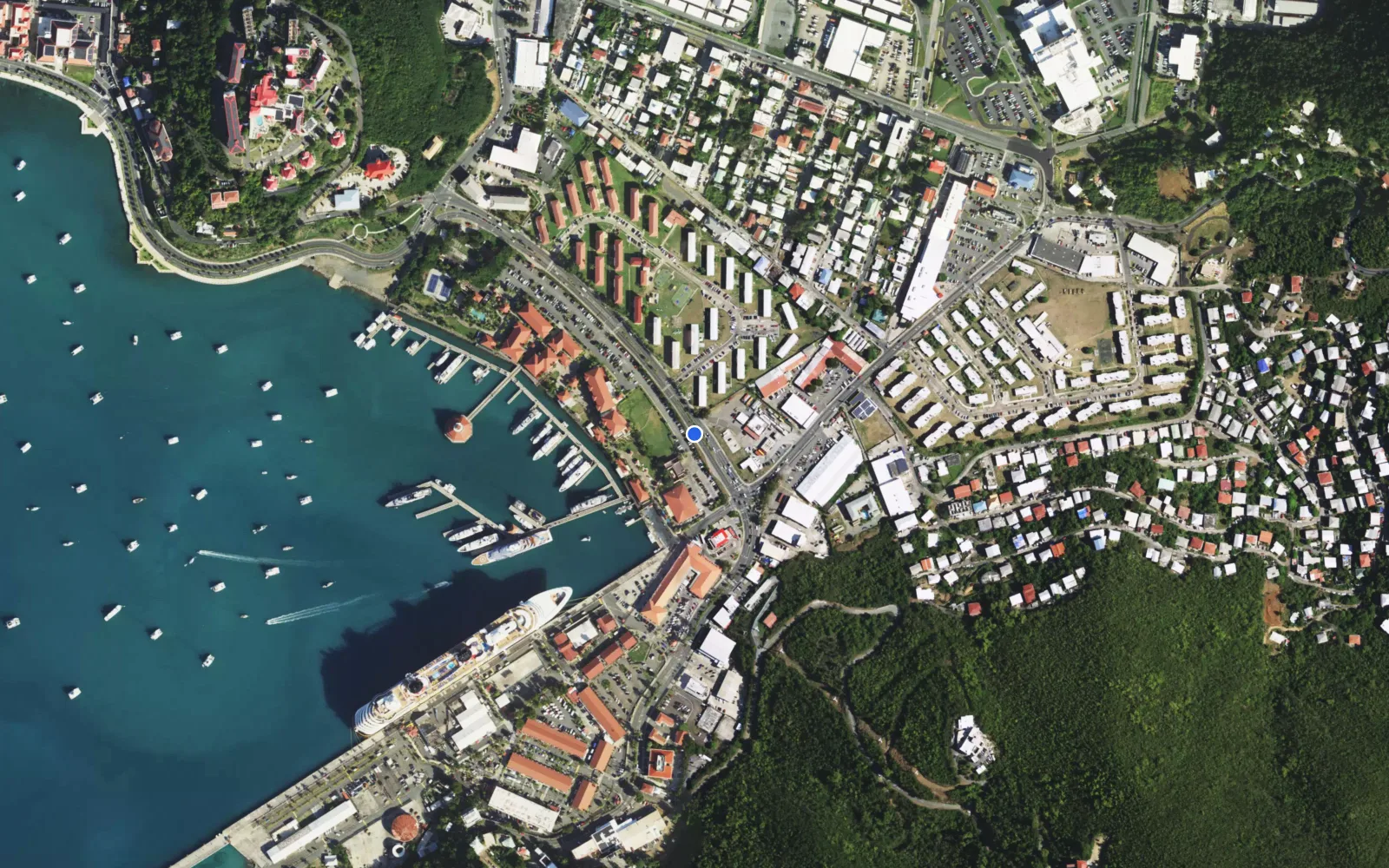Satellite and nautical chart view of Yacht Haven Grande Marina